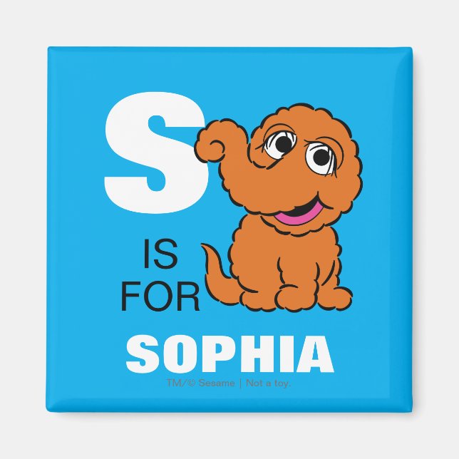 S är för Snuffleupagus | Lägg till ditt namn Magnet (Framsidan)