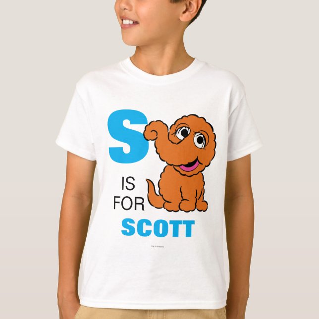 S är för Snuffleupagus | Lägg till ditt namn T-shirt (Framsida)