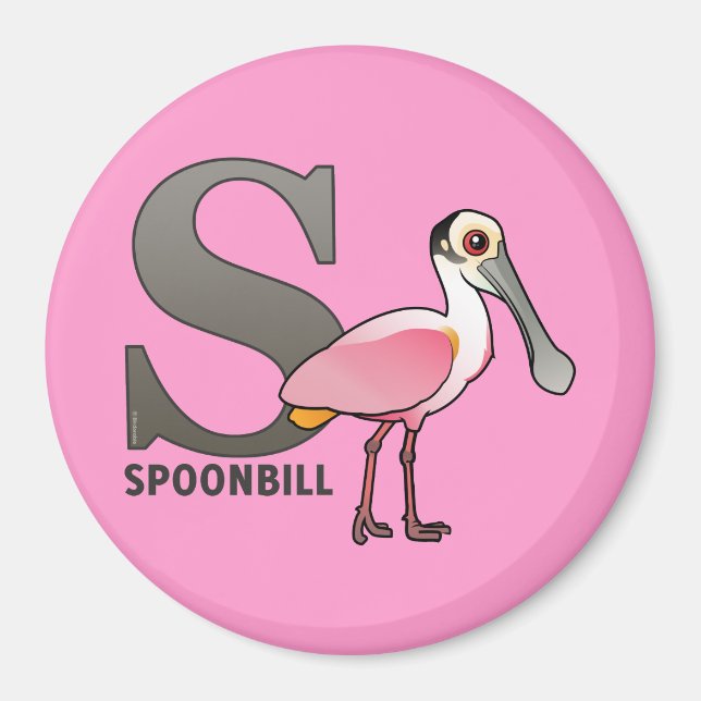 S är för Spoonbill Magnet (Framsidan)