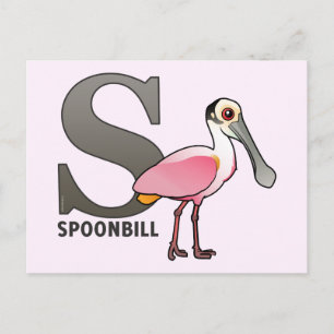 S är för Spoonbill Vykort