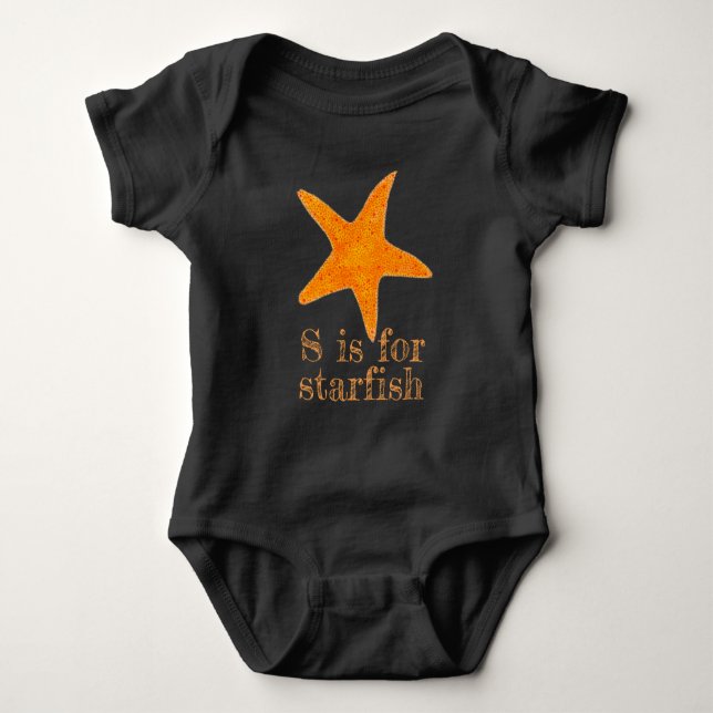S är för Starfish Orange Star Fish Beach Snäcka Tee (Framsida)