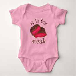 S är för STEAK Sällsynt Kött Foodie Alphabet ABCs T Shirt