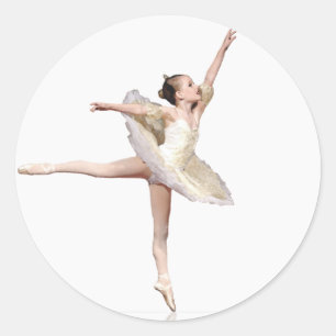 S- Ballerina Girl Runt Klistermärke