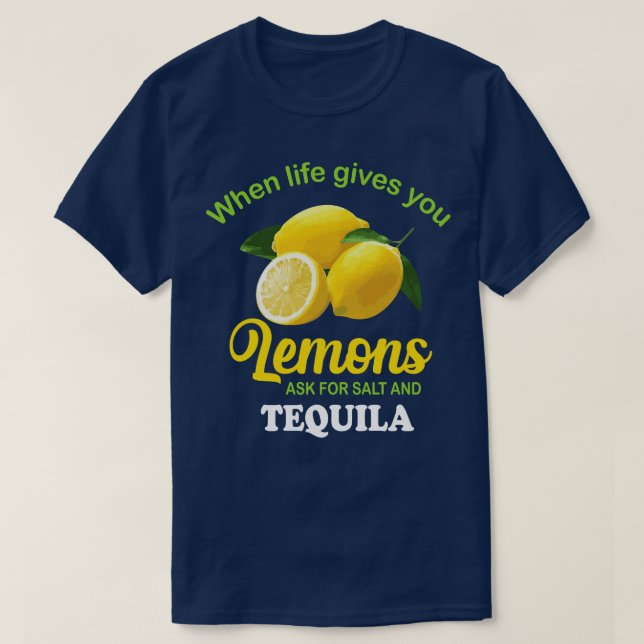 s Be om Salt Tequila Funny Lemon T Shirt (Design framsida)