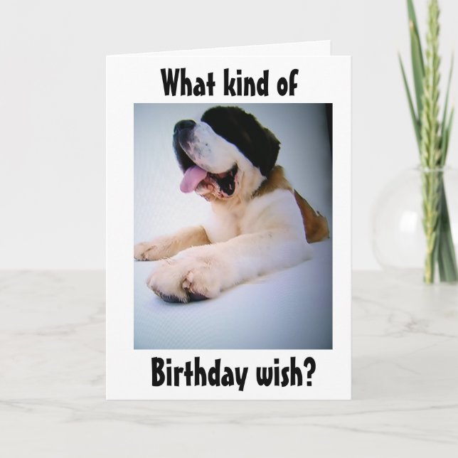 S. BERNARD SENDS "HUGE" BIRTHDAY ÖNSKEMÅL HELGKORT (Framsida)
