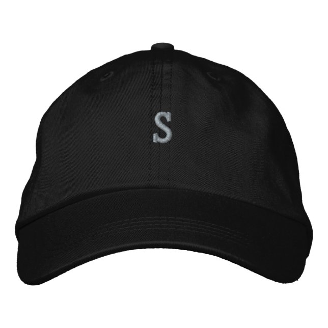 S Bokstav Monogram Logo Broderad Hatt Keps (Framsida)