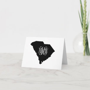 S Carolina Black White Vine Monogram DIY BG Tack Kort