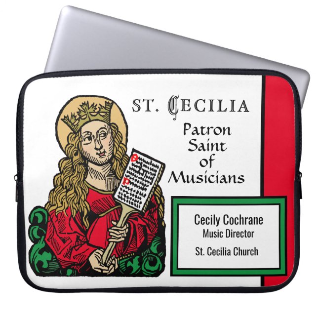 S: Cecilia med psalmbräde (Nürnberg) Laptop Fodral (Framsidan)