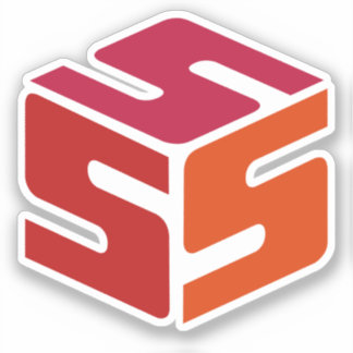 S-Cubed Red Logotyp Sticker (3 tum x 3 tum) Klistermärken