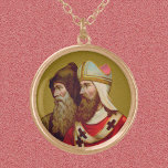 S. Cyril & Methodius (M 001) Guldpläterat Halsband<br><div class="desc">Obs! Bilden passar bäst för cirkulära översättare! Om du väljer den fyrkantiga formen måste du interpolera. En matchande guld-fyllningsbakgrund har angetts. Om du däremot föredrar ett annat färg raderar du det för att visa ett utbytbart, fast färg under. Minska bilden så att den passar bekvämt i ram. S. Cyril &...</div>