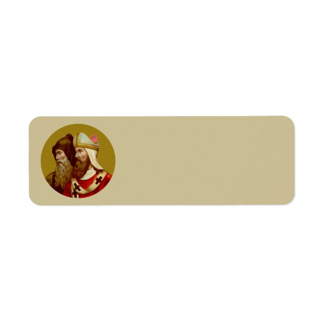 S. Cyril & Methodius (M 001) Narrow Returadress Etikett (Framsidan)