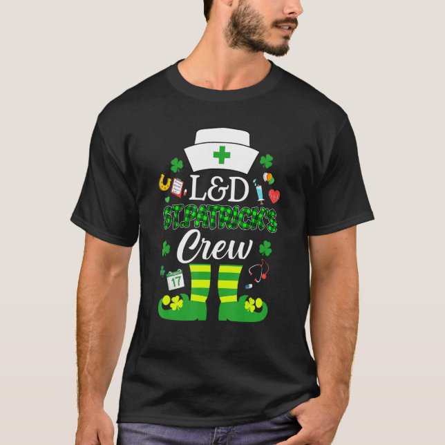 S&d St Patricks Nurse Crew St Patrick Day Leprecha T Shirt (Framsida)