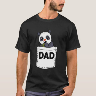 S Dad Panda Pocket Fathers Day Animal Papa Grandpa T Shirt