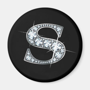 ’S’ Diamond Bling Magnet