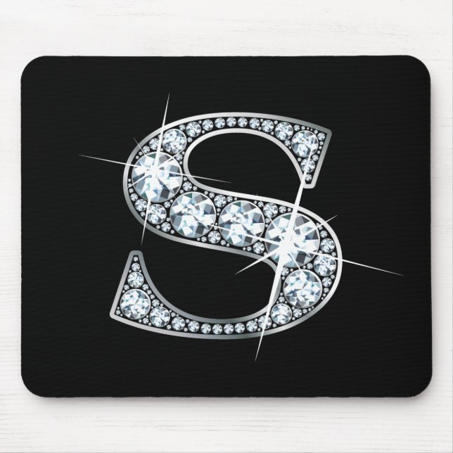 ’S’ Diamond Bling Mousepad Musmatta (Framsidan)