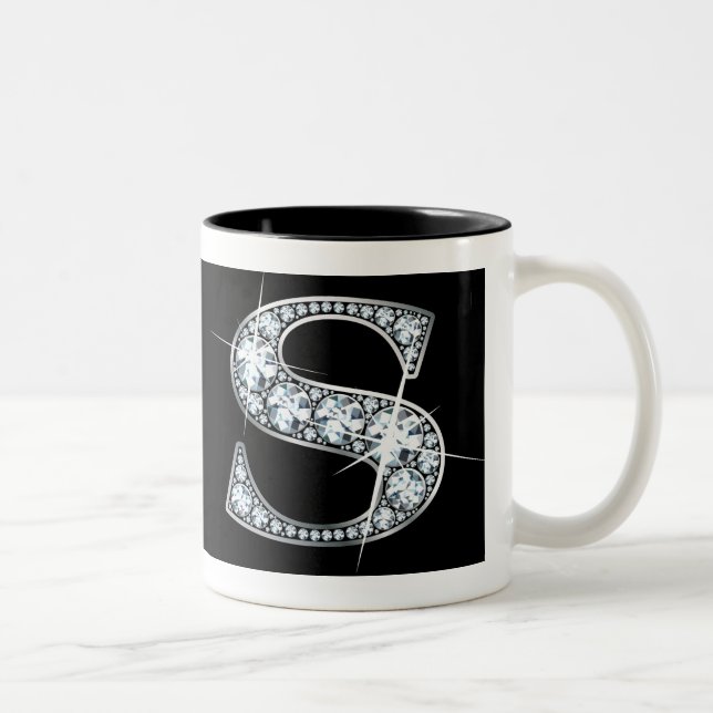 "S" Diamond Bling på Black Mugg (Höger)