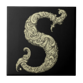 S - Falck Alphabet (Golden) Kakelplatta