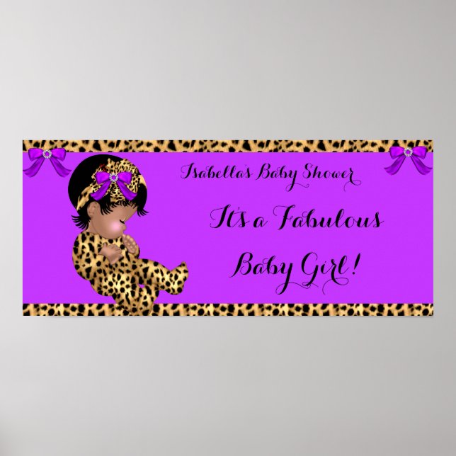 S fantastisk babyfest baby söt flicka leopard 3 poster (Framsidan)