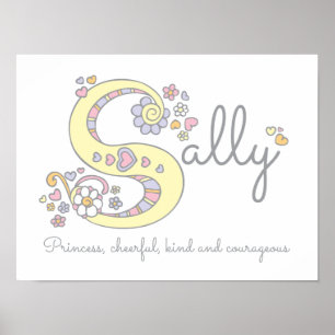 S för Sally monogram brev art namn Poster