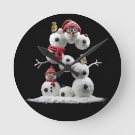 S-formad Snögubbe-minion Rund Klocka