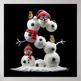 S-formad Snögubbe-minion Sticker Poster