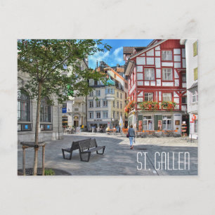 S. GALLEN SWITZERLAND, vacker torrstad Vykort