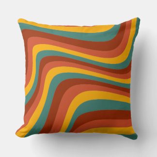S Groovy Vågigt 70-talets Mönster Pillows Kudde