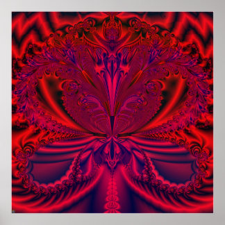 S.I. "Ruby's Passion" Abstrakt Fractal Art Poster