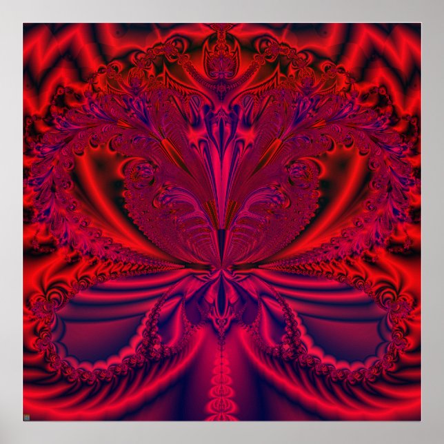 S.I. "Ruby's Passion" Abstrakt Fractal Art Poster (Framsidan)