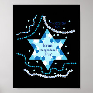 S Independence day 72 judisk israelisk Flagga Poster