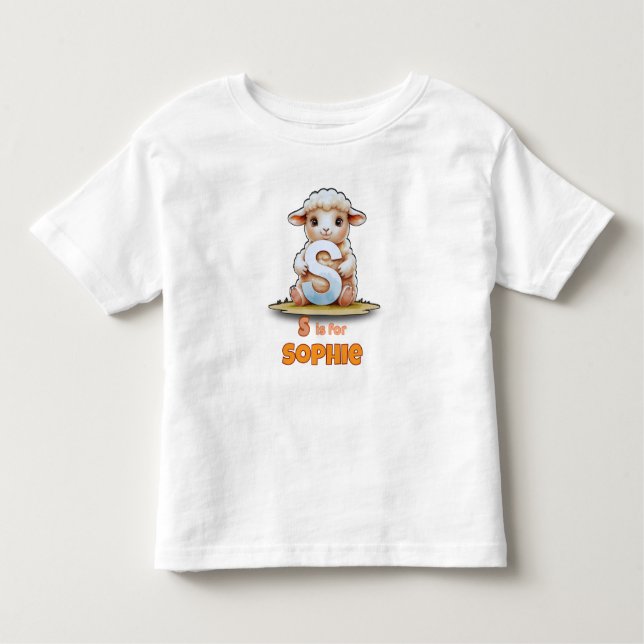 S is for Sophie - Personalized Toddler Shirt T Shirt (Framsida)