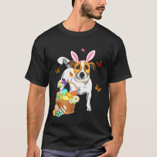 S Jack Russell Bunny Ear med Eggs Påsk Costume T Shirt