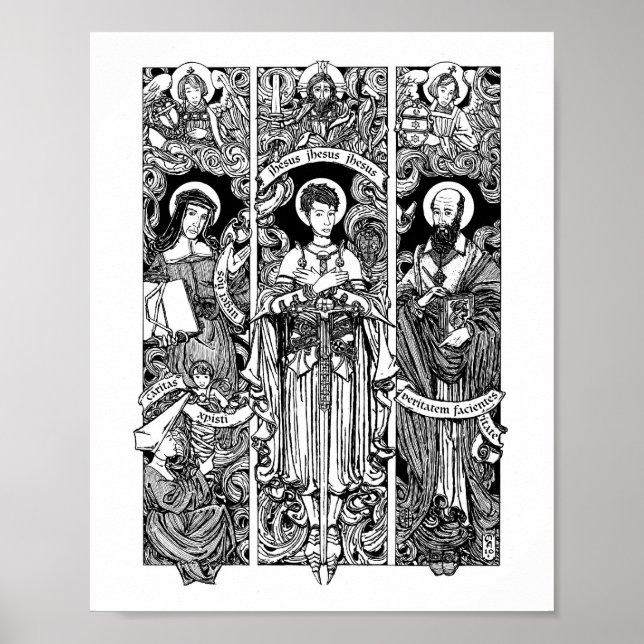 S. Joan, Louise och Francis 8" x 10" Skriv ut Poster (Framsidan)