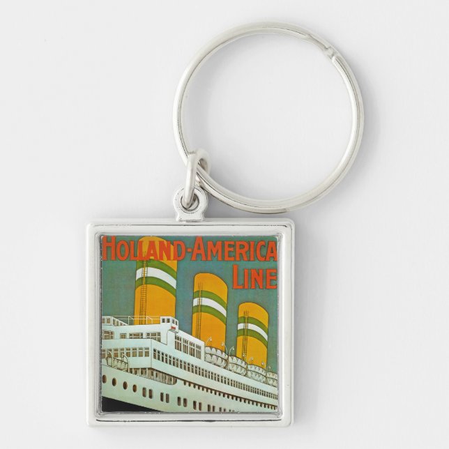 s.k. Statendam Fyrkantig Silverfärgad Nyckelring (Framsidan)