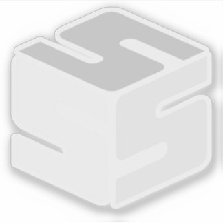 S-kuberad vit Logotyp-etikett (3 tum x 3 tum) Klistermärken