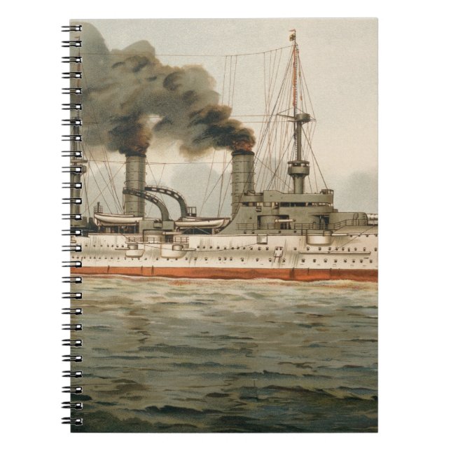 S.M. Grosse Kreuzer "Furst Bismarck" (H.M. Anteckningsbok Med Spiral (Framsidan)