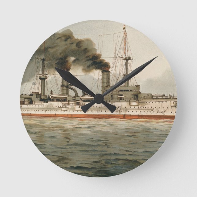 S.M. Grosse Kreuzer "Furst Bismarck" (H.M. Rund Klocka (Framsida)