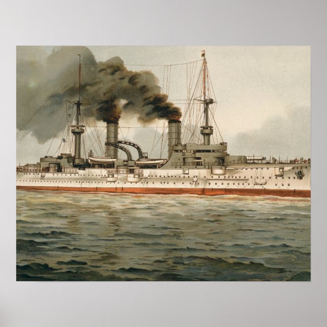 S.M. Grosse Kreuzer 'Furst Bismarck' (H.M. Underba Poster (Framsidan)