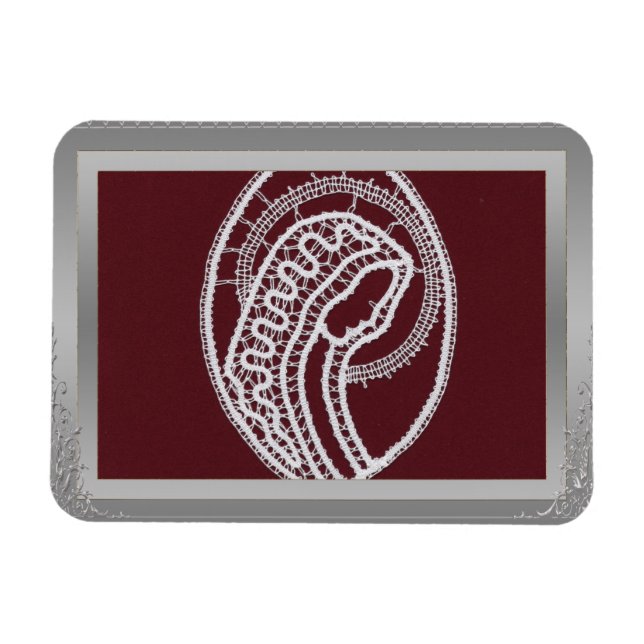 S. Mary Elegant silver gräns ram anpassningsbar  Magnet (Horisontell)