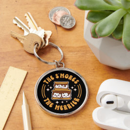 S:mer Merrier Funny Kawaii Camping Gift Rund Silverfärgad Nyckelring