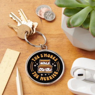S:mer Merrier Funny Kawaii Camping Gift Rund Silverfärgad Nyckelring