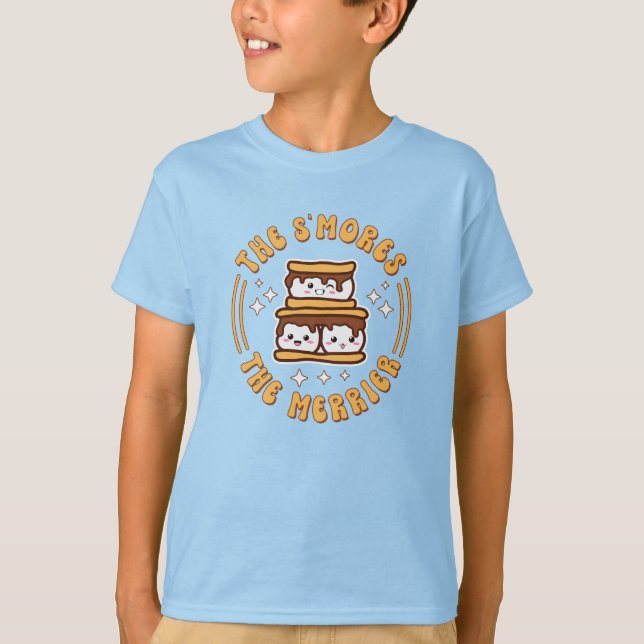 S:mer Merrier Funny Kawaii Camping Gift T Shirt (Framsida)