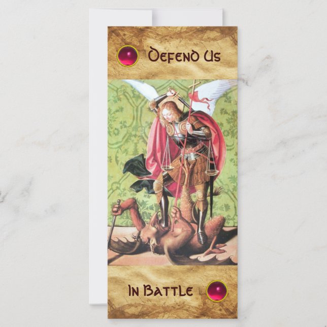 S. MICHAEL,DRAGON OCH JUSTICE Prayer Card (Framsida)