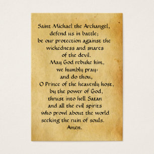 S. MICHAEL,DRAGON OCH JUSTICE Prayer Card Visitkort