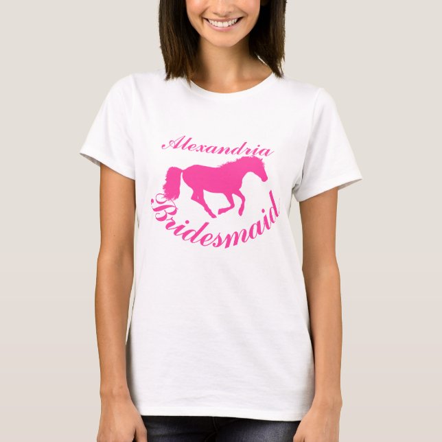 S Möhippa rosa häst T Shirt (Framsida)