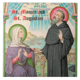 S. Monica och Augustine vid Ostia (SAU 047) Kakelplatta