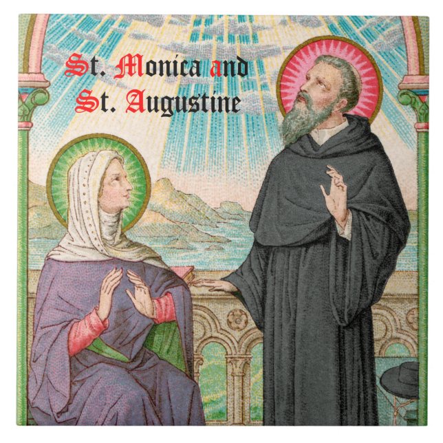 S. Monica och Augustine vid Ostia (SAU 047) Kakelplatta (Framsidan)