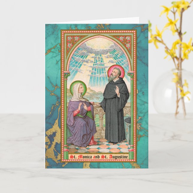 S. Monica och Augustine vid Ostia (SAU 047) Kort (Gul blomma)