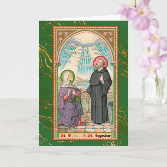 S. Monica och Augustine vid Ostia (SAU 047) Kort (Orkide)