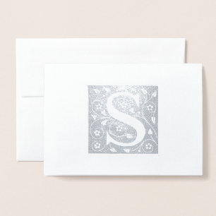 S Monogram Folierat Kort